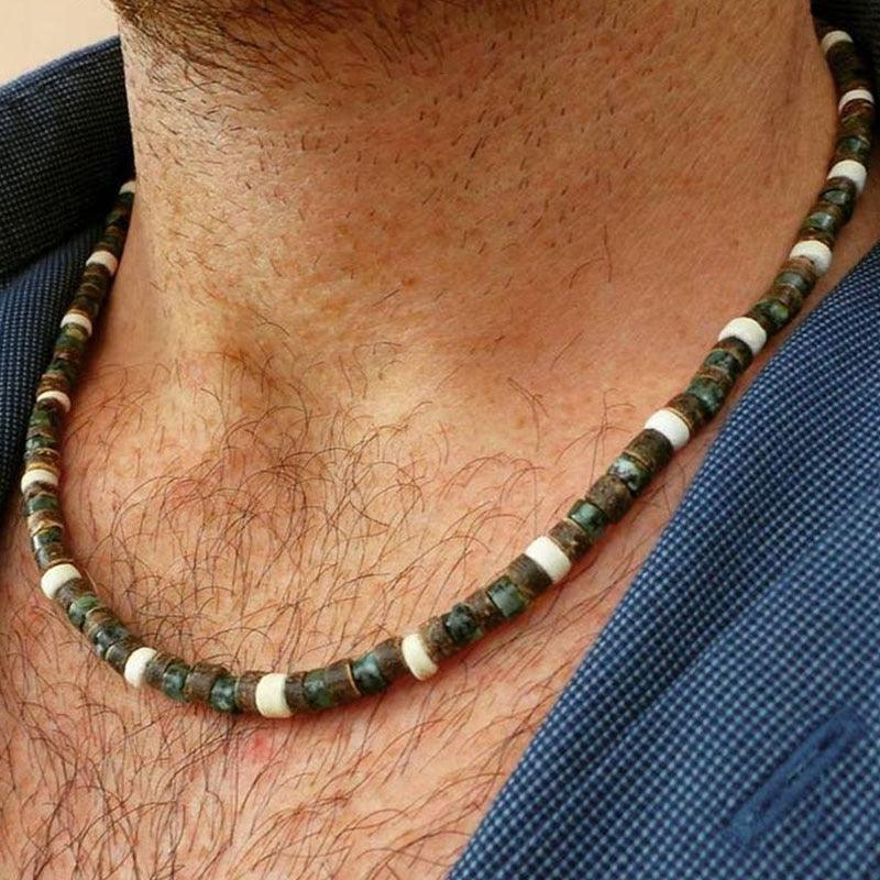 COAI-Mens-Synthetic-Turquoise-Stone-Heishi-Beaded-Necklace